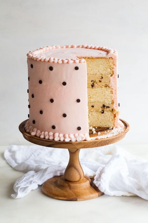 Milk and Cookies Cake with fluffy white cake and cookie dough frosting. Milk And Cookies Cake, Cookie Dough Filling, Cookie Dough Frosting, Slow Cooker Desserts, Cookies Cake, Milk And Cookies, Smitten Kitchen, Milk Cookies, Milk N Cookies