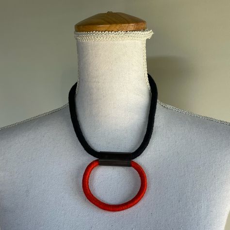 Silk Wrapped Cord Necklace. Handmade By Local Artisan. This Necklace Is Made Of Cord That Is Hand-Wrapped In Silk Thread. Color - Navy Blue And Orange Fabric - Silk Condition - There Were No Tags Attached When I Bought This From An Art Show But It Is New And Unworn. Features Magnetic Clasp Closure And Metallic Connector. Yarn Jewelry, Silk Cord Necklace, Silk Necklace, Silk Cord, Orange Fabric, Rope Necklace, Silk Wrap, Hand Wrap, Fabric Silk