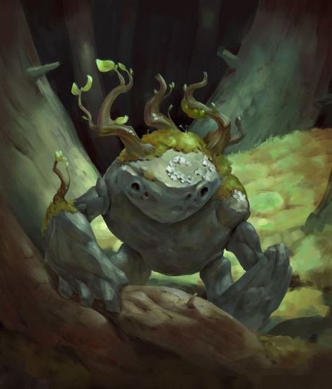 Forest Golem, Forest Guardian, Small Forest, Little Forest, Creature Artwork, Nature Spirits, Fantasy Forest, Forest Creatures, Monster Concept Art