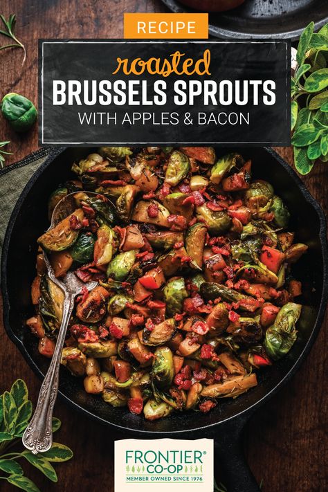 Make flavorful food you can feel good about when you take Brussels sprouts from side dish to delish with bacon, apples and sustainably sourced spiced from Frontier Co-op®. Apple Maple, Skillet Cooking, Honeycrisp Apples, Holiday Favorite Recipes, Food Test, Balsamic Vinegar, Flavorful Recipes, Home Recipes, Brussel Sprouts