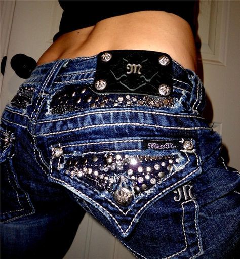 Miss Me Jeans (Women's Pre-owned BUCKLE by Mek Silver Sequin Studded Cuffed Capri Jean Pants) Looks Hip Hop, Bling Jeans, Buckle Jeans, All Jeans, Jean Pants, Rock Revival Jeans, Hot Jeans, Cute Jeans, Cowgirl Style