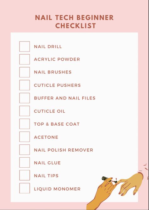 Nail Business Start Up, Nail Tech Station At Home Ideas, Acrylic Nail Must Haves, Acrylic Nail Training, Nail Tech Profile Picture Instagram, Cute Home Nail Salon, Things Nail Techs Need, Starting Nail Tech, Beginner Nail Tech Essentials