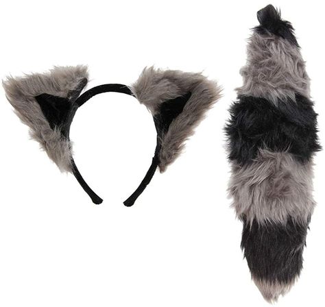 AmazonSmile: elope Raccoon Ears Headband and Tail Costume Accessory Kit Gray : Clothing, Shoes & Jewelry Animal Ears Headband, Raccoon Costume, Ears And Tail Set, Ears And Tail, Ears Headband, Animal Ears, Ear Headbands, Larp, Alternative Fashion