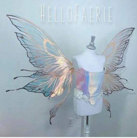 Iridescent Fairy Wings, Iridescent Fairy, Faerie Costume, Fairy Costume Diy, Fairy Wings Costume, Cosplay Wings, Diy Wings, Fairy Cosplay, Fairy Festival