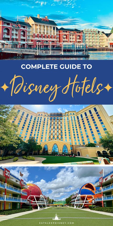 Complete Guide to Walt Disney World Resort Hotels  With over 25 Disney-owned and operated hotels, you’re sure to find a place to stay that fits both your needs and your budget. But, what’s the difference between all of the Disney World Resort hotels? How do you choose the best one for you and your family? Well, we’re here to help with a look at everything you need to know before you make your reservation. Walt Disney World Resorts, Disney World Hotels Resorts, Disney Value Resorts, Coronado Springs Resort, Disney Universal Studios, Disney Resort Hotels, Disney World Hotels, Disney Trip Planning, Disney Hotels