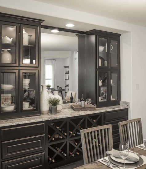 Built In Bar Ideas For Home Living Rooms, Built In Dining Room Hutch, Bar In Dining Room, Diningroom Ideas, Dining Room Built Ins, Dining Room Built In, Built In Buffet, Custom Dining Room, Home Bar Cabinet