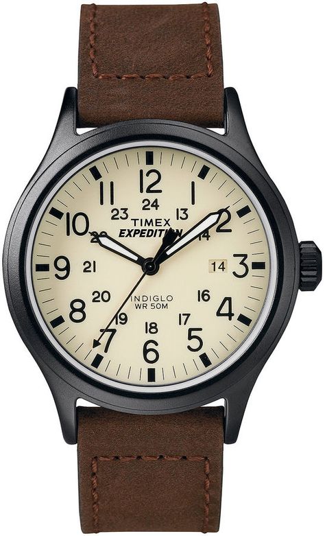 Timex Expedition Field Metal Elevated Mens Brown Leather Strap Watch T499639J Timex Expedition, Outdoor Watch, Brown Leather Strap Watch, Brown Watches, Brown Leather Watch, Field Watches, Timex Watches, Brown Leather Strap, Wristwatch Men