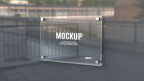 Glass signage board mockup | Premium Psd #Freepik #psd #mockup #coffee #texture #template Glass Signage Design, Coffee Texture, Environment Graphics, Frosted Plexiglass, Texture Template, Glass Signage, 3d Signage, Room Signage, Signage Board