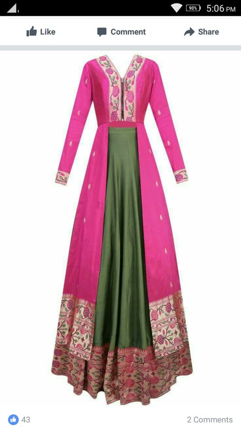 Paithani Dress, Saree Reuse, Lehenga Saree Design, Recycled Dress, Neeta Lulla, Long Gown Design, Paithani Saree, Long Kurti Designs, Sari Dress