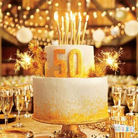 63 Unique 50th Birthday Cake Ideas with Images Golden Birthday Cakes, 50th Wedding Anniversary Cakes, 50th Anniversary Cakes, Birthday Cake For Mom, 50th Wedding Anniversary Party, Wedding Anniversary Cakes, 50th Cake, 50th Anniversary Party, 50th Anniversary Celebration