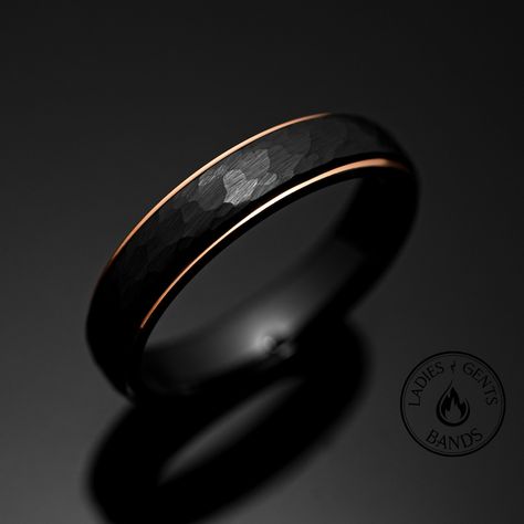 Black Obsidian Rose Gold Tungsten Carbide Ring, Black Hammered Wedding Band for Men, 5mm Width Ring, Wedding Ring Gift, Tungsten Carbide, - Etsy Mens Obsidian Wedding Ring, Black Wedding Rings For Men, Full Body Massage Techniques, Hammered Wedding Band, Handmade Crown, Wedding Band For Men, Hammered Wedding Bands, Body Massage Techniques, Constellation Ring