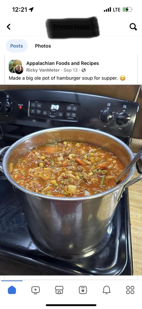 Appalachian Foods and Recipes | What’s the recipe for this delicious hamburger soup Old Appalachian Recipes, Appalachian Recipes West Virginia, Appalachian Dinner Recipes, Soup Kitchen Homeless Meals, Appalachian Soup Beans, Appalachian Food, Appalachian Cooking, Janet’s Appalachian Kitchen, Appalachian Recipes