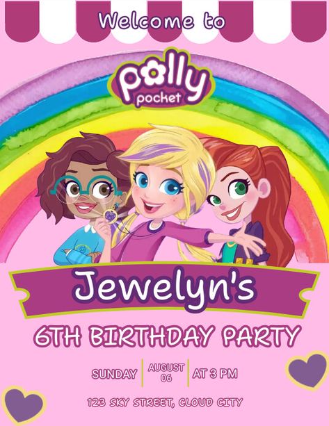 Polly Pocket Polly Pocket Birthday Cake, Poly Pocket Birthday Party, Polly Pockets 90s, 2000s Polly Pocket, 2000 Polly Pocket, Cloud City, Promotional Flyers, Online Ads, Used Tools