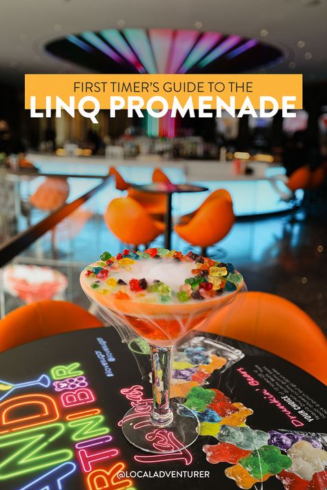 I Love Sugar Gummy Bears Martini at the LINQ Promenade Linq Las Vegas, Linq Promenade, Las Vegas Eats, Las Vegas Trip Planning, Vegas Trip Planning, Vegas Photos, Vegas Photography, Las Vegas With Kids, Vegas Girls Trip