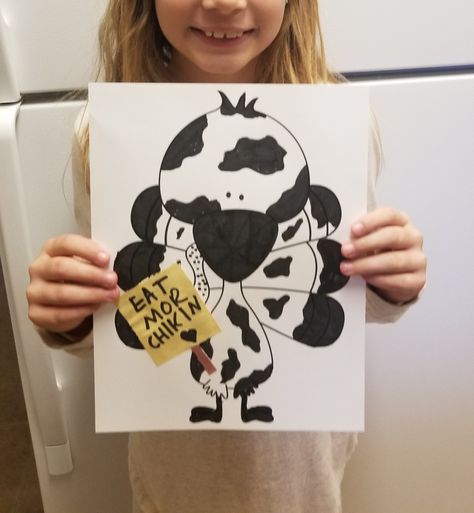 Chick-Fil-A cow Disguise the Turkey Project. Turkey Disguise Project Chick Fil A, Monster Truck Valentine Box, Turkey Disguise Project Kindergartens, Turkey Chicks, Disguise Turkey, Pinecone Turkey, Truck Valentine, Disguise A Turkey, Turkey Crafts Kids