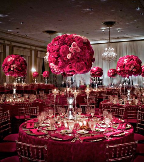 {Event Design: HMR Designs via MOD Weddings} Fuchsia Wedding, Mod Wedding, Wedding Deco, Wedding Planners, Beautiful Bouquet, Trendy Wedding, Wedding Themes, Reception Decorations, Ikebana