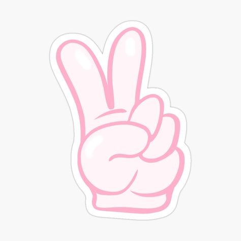 Peace Sign Sticker, Pink Peace Sign, Sign Sticker, Gloves Design, Piece Sign, Peace Sign, Stay Cool, Cute Stickers, Peace Gesture