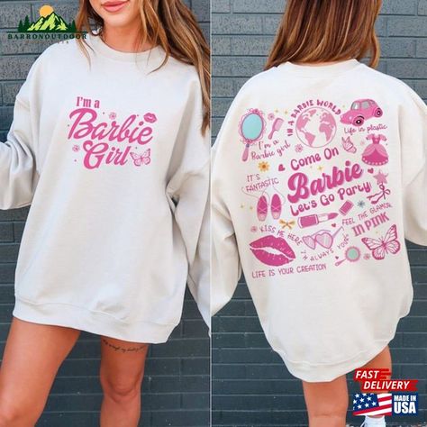 Barbie Shirt I’M A Girl Sweatshirt T-Shirt Check more at https://barronoutdoor.com/product/barbie-shirt-i-m-a-girl-sweatshirt-t-shirt/ Barbie Song, I'm A Barbie Girl, Custom Graphic Tees, Barbie Shirt, Vacation Birthday, Trending T Shirts, Birdhouse Designs, Im A Barbie Girl, Girl Fits