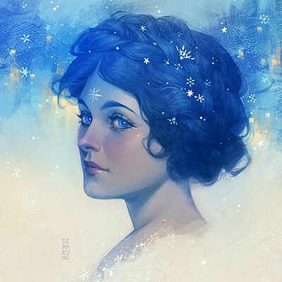 ArtStation - Maria Dimova Winter Portrait, Winter Portraits, Art Cards, Freelance Illustrator, Card Art, Art Inspo, Sketch Book, Instagram Profile, Illustrator