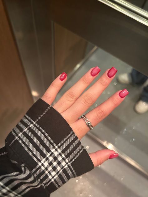 hot pink aura nails short squared with rounded corners summer nails 2023 Square Aura Nails Short, Square Nails Hot Pink, Square Aura Nails, Aura Nails Square, Aura Nails Short, Short Aura Nails, Hot Pink Aura, Pink Aura Nails, Summer Nails 2023