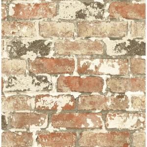 NextWall Distressed Red Brick Peel and Stick Wallpaper NW31700 - The Home Depot Brick Peel And Stick Wallpaper, Red Brick Wallpaper, Peelable Wallpaper, Brick Wallpaper Roll, Charcoal Wallpaper, Reclaimed Brick, Brick Exterior House, Faux Brick, Rustic Materials