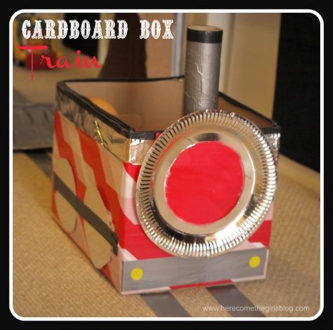 Cardboard Box Train, Cardboard Train, Rocky Railway Vbs, Box Train, Fun Activities For Preschoolers, Preschool Transportation, Transportation Unit, Transportation Activities, Transportation Preschool