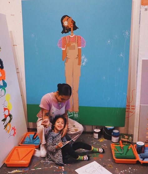 Cristina Martinez, Instagram Repost, Mommy And Me, Paint, Sewing, Wall, On Instagram, Instagram, Art