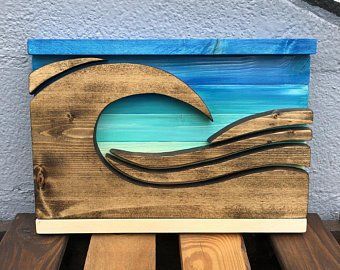 Wood wall art & other unique handcrafted pieces by TheWaveWorkshop Surf Artwork, Decor Marin, Wave Decor, Driftwood Art Diy, Carved Wood Wall Art, Woodworking Shop Projects, Wood Art Projects, Gainesville Florida, Surf Decor