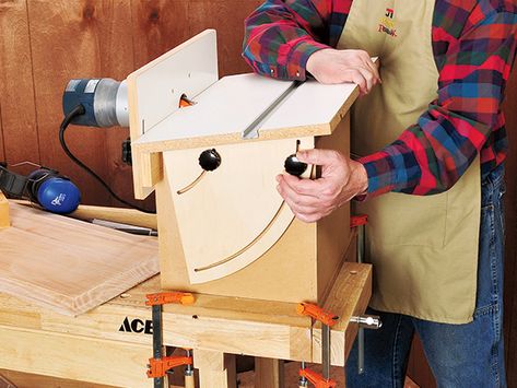 PROJECT: Horizontal Tilt-top Router Table - Woodworking | Blog | Videos | Plans | How To Router Table Plans, Diy Router Table, Diy Router, Router Lift, Table Woodworking, Router Projects, Wood Project Ideas, Woodworking Bench Plans, Build Projects