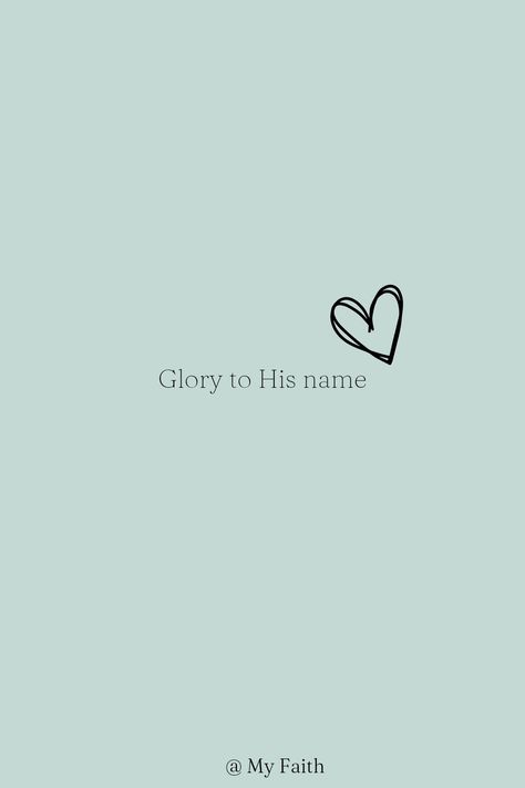 Glory To His Name, Worship