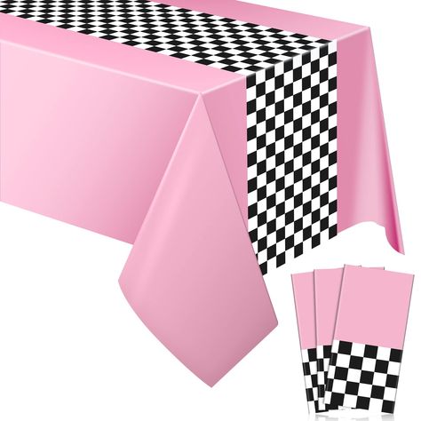 PRICES MAY VARY. What you get: the package comes with 3 pieces racing car table covers, which are enough to meet your decoration needs; It is a good choice if you're throwing out a race themed party Appropriate size: each racetrack tablecloth measures approx. 54 x 108 inch / 137 x 274 cm, which is suitable for multiple tables and set ups; You can use it as a floor or table runner and brighten your party Classic design: these racing car tablecloths have a classic vintage look that satisfies a ret 2 Fast 2 Curious Birthday Centerpiece, Trucker Party Theme, Pink Car Birthday Party, Checkered Party Decorations, 50s Party Games, Two Cute Birthday Party Theme, Racing Party Decorations, Racing Theme Birthday Party, Two Cool Birthday Party