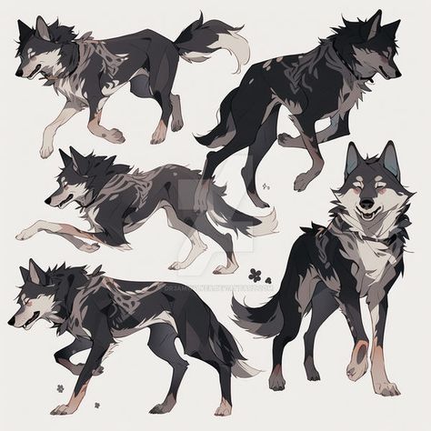 Wolf Design Character, Half Wolf Half Human Oc, Canine Art Wolves, Wolf Oc Art Character Design, Wolf Creature Design, Wolf Therian Art, Wolf Oc Base, Wolf Poses Drawing, How To Draw Wolves