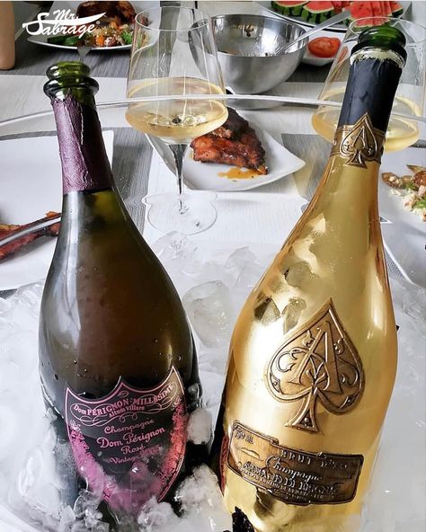 Perfect duo by @alny95 🍾🍾 which one you would like to open ? #MrSabrage Don Perignon, Expensive Champagne, Armand De Brignac, Luxury Champagne, Champagne Collection, Champagne Party, Sweet Drinks, Pretty Drinks, Rose Photos