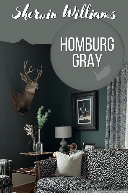 Homburg Gray, Bronze Bedroom, Sage Green Paint Color, Colors For 2024, Blue Gray Paint Colors, Sage Green Paint, Victorian Colors, Sherwin Williams Gray, Moody Decor