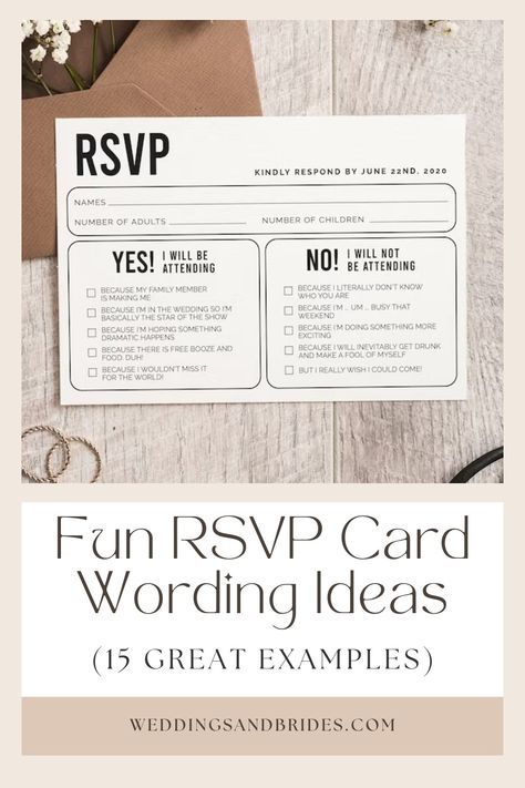 Say goodbye to boring RSVP cards! Spice up your event invitations with these 15 creative and fun wording ideas. Your guests will love the extra touch of personality! 💌🌟 #WeddingInvitations #RSVP Wedding Website Wording, Rsvp Wedding Cards Wording, Rsvp Wording, Wedding Rsvps, Wording Ideas, Wedding Wording, Rsvp Invitation, Funny Wedding Cards, Rsvp Online