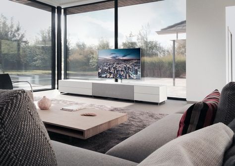 Built In Wall Units, Soundbar Tv, Mansion Rooms, Condo Living Room, Tv Room Design, Tv Wall Decor, Condo Living, Tv Decor, Tv Furniture