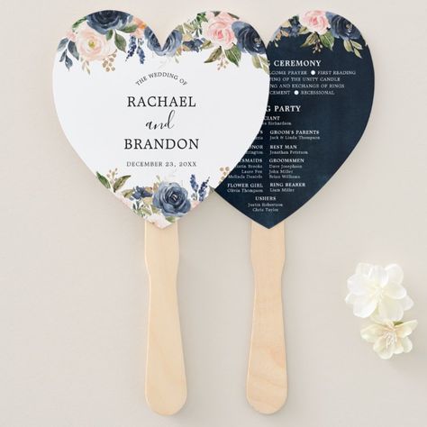 Letter Styles Fonts, Blue And Blush Wedding, Ring Bearer Flower Girl, Hand Lettering Styles, Blush Pink Weddings, Hand Fans, Navy Blue Wedding, Navy Wedding, Blush Wedding