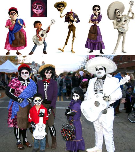 DIY coco costume   ernesto dela cruz, miguel hector Mamá Imelda Tía Rosita Diy Coco Costume, Coco Costume, Wolf Halloween Costume, Family Themed Halloween Costumes, Cat Halloween Makeup, Themed Halloween Costumes, Valentine Diy Crafts, Easy Diy Halloween Decorations, Valentine Diy