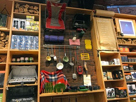 Wood Retail Display, Cool Date Ideas, Mens Outdoor Style, Rei Store, Hunting Storage, Patagonia Store, Hiking Store, Camping Store, Dallas Market