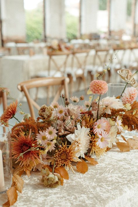 Rust Pink Yellow Wedding, Desert Florals Wedding, Blue And Rust Bouquet, Copper Wedding Florals, Modern Boho Bouquet, Terra Cotta Floral Arrangement, White And Terracotta Wedding Flowers, Thanksgiving Floral Tablescape, Dusty Pink And Orange Wedding