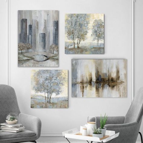 Plate Wall Decor, Modern Color Palette, Canvas Set, Paint Set, Wall Decor Living Room, Touch Of Modern, Wall Art Sets, Plates On Wall, Painting Prints