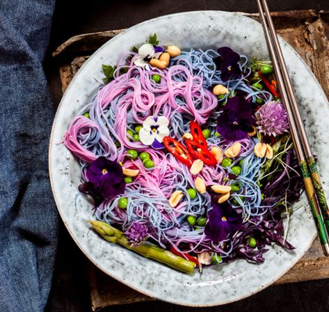 Colored Glass Noodles Rainbow Noodles, Rainbow Meaning, Plant Eater, Noodle Recipe, Glass Noodles, Rainbow Food, Unicorn Rainbow, Noodle Recipes, Aesthetic Food