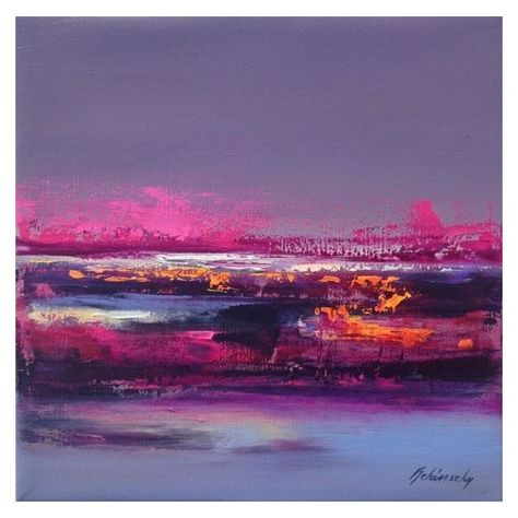 30 x 30 cm, abstract landscape oil painting, purple, orange, pink... ❤ liked on Polyvore featuring home, home decor, wall art, purple abstract wall art, pink home decor, purple home accessories, pink flamingo home decor and landscape wall art Beata Belanszky, Pink Oil Painting, Purple Periwinkle, Painting Purple, Abstract Seascape, Hur Man Målar, Paintings Prints, Abstract Canvas Painting, Oil Paints