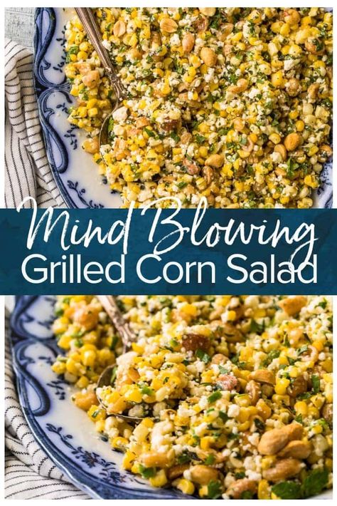 This grilled corn salad recipe is perfect for summer! Great for picnics or as a side for a cookout, this summer corn salad is packed full of flavor and is easy and quick to assemble. It can be made ahead of time, so it's a simple fuss free option! Bbq Corn, Corn Salad Recipe, Mexican Corn Salad, Grilled Salad, Avocado Pasta Salad, Chicken Caesar Pasta Salad, Summertime Salads, Grilled Corn Salad, Watermelon Feta Salad