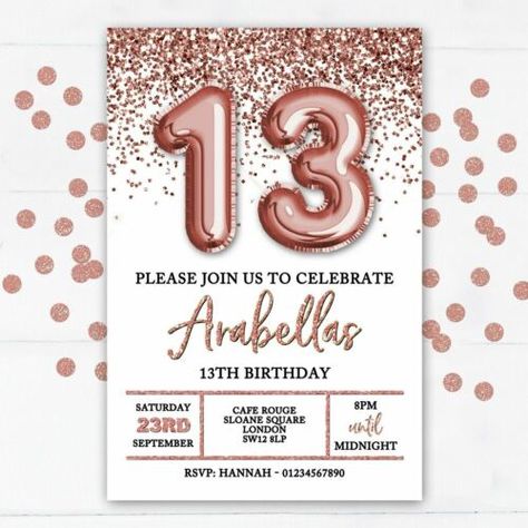 13th Birthday Party Invitations, 18th Birthday Party Invitations, 13th Birthday Party, 13th Birthday Invitations, Mickey Mouse Invitations, Frozen Invitations, 50th Birthday Party Invitations, Rose Gold Invitations, Birthday Roses