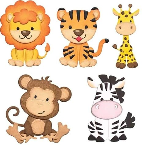 Best Embroidery Machine, Animal Cutouts, Jungle Theme Birthday, Cake Topper Printable, Birthday Cake Topper Printable, Zoo Babies, Animal Embroidery Designs, Animal Crafts For Kids, Baby Clip Art