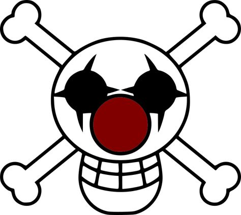 Buggy Jolly Roger, One Piece Jolly Roger Flags, Buggy Pirates, Buggy One Piece, Jolly Roger Flag, Skull Flag, Pixel Crochet, Anime Decor, One Peace