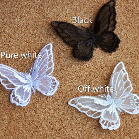 Embroidery Butterflies, Bridal Trim, Mesh Embroidery, Yarn Accessories, Country Wedding Dresses, Butterfly Embroidery, Applique Fabric, Wedding Dresses Plus Size, Appliqué Patch