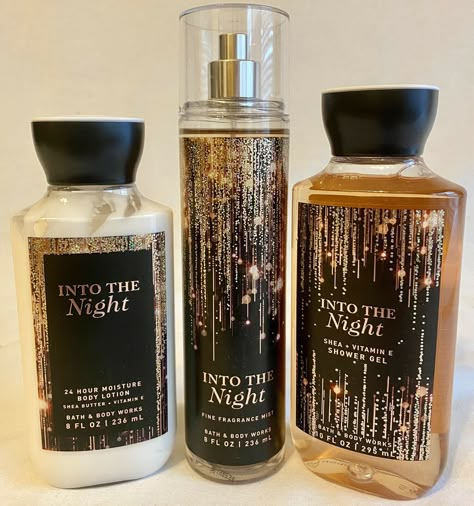 INTO THE NIGHT BATH & BODY WORKS LOTION SHOWER GEL WASH SPRAY MIST 3 pc set New. Condition is "New with box". Shipped with USPS Priority Mail. Body Wash Bath And Body Works, Body And Bath Works, Bath And Body Works Body Wash, Bath & Body, Into The Night Perfume Aesthetic, Bath And Body Into The Night, Into The Night Bath And Body Works Aesthetic, Youre The One Bath And Body Works, Perfume Bottles Bath And Body Works