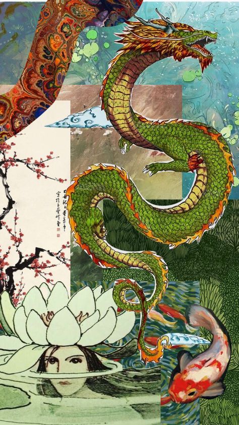 Dragon Chino, Dark Academia Wallpaper, Eastern Dragon, Mythical Dragons, Dream Painting, Moodboard Aesthetic, Dragon Illustration, Vibes Art, Sketchbook Art Journal